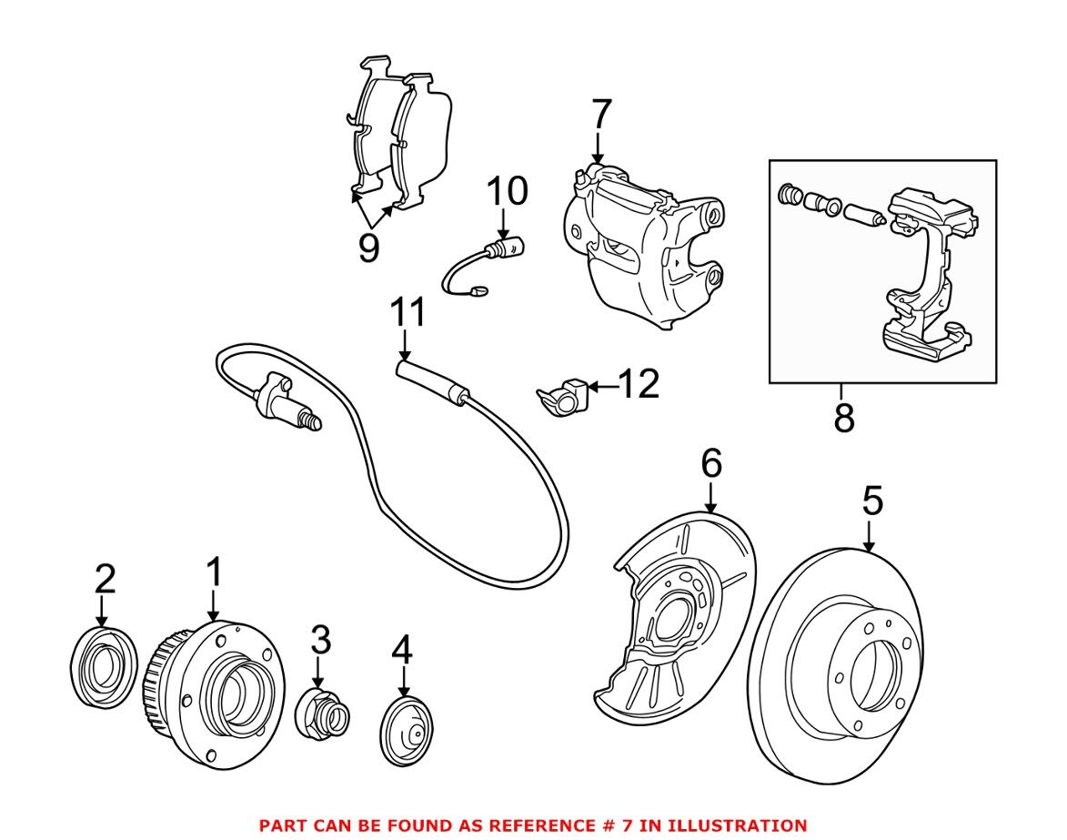 BMW Disc Brake Caliper - Front Passenger Side 34112227516